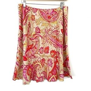 Talbots skirt, a-line, mini length, floral  botanical print, lightweight